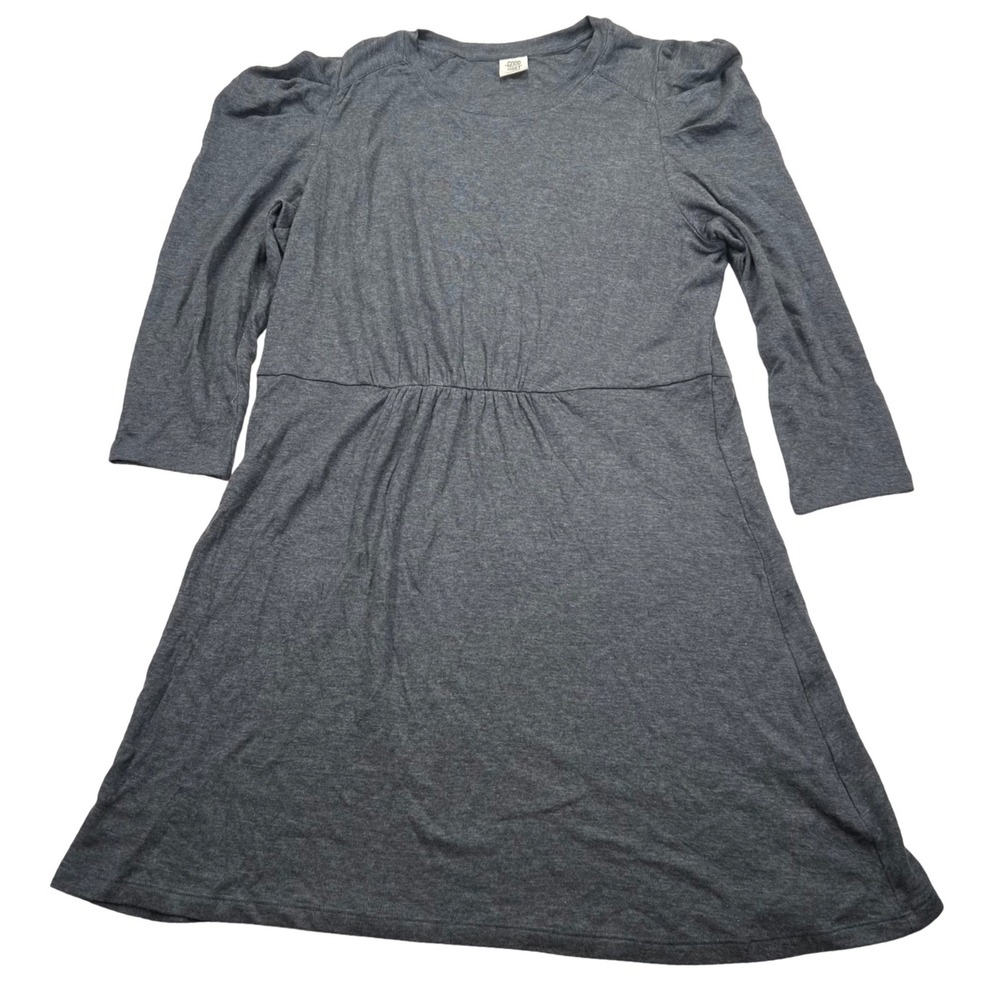 Good Hart Matilda Jane Gramercy Dress Womens XL Gray Puff Sleeve Cotton Mo al